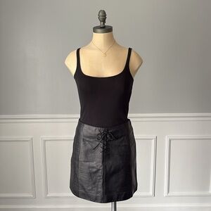Wilson’s Leather Lace Up Mini Leather Skirt